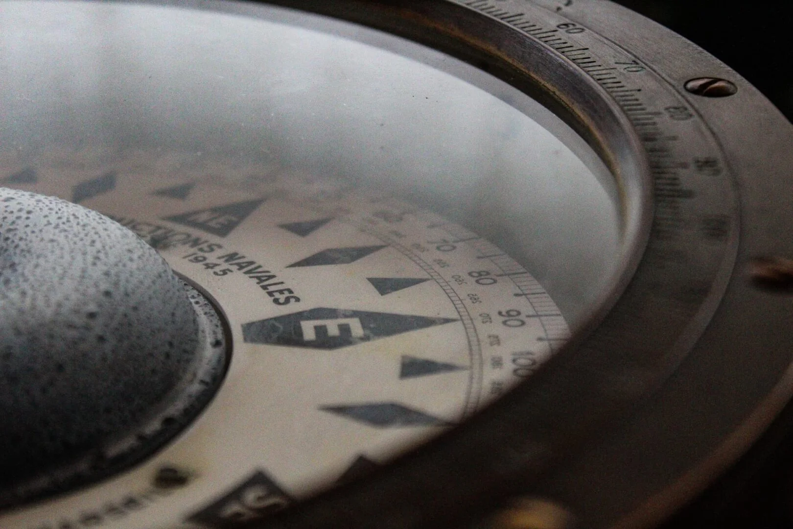Image of compass within a binnacle